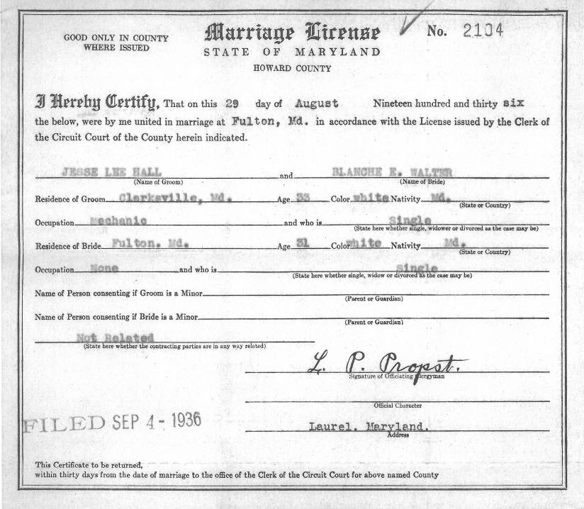 wedding certificate